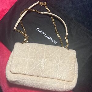 Saint Laurent Beige Quilted Shoulder Bag